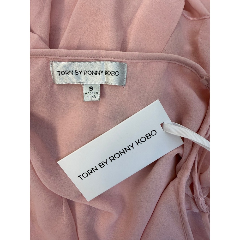 NWT Torn by Ronny Kobo Oracadia Dress Pink Ruffle Tiered Maxi Romantic Small - Picture 7 of 11